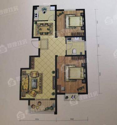 泰和世家（北区）2室2厅1卫101㎡