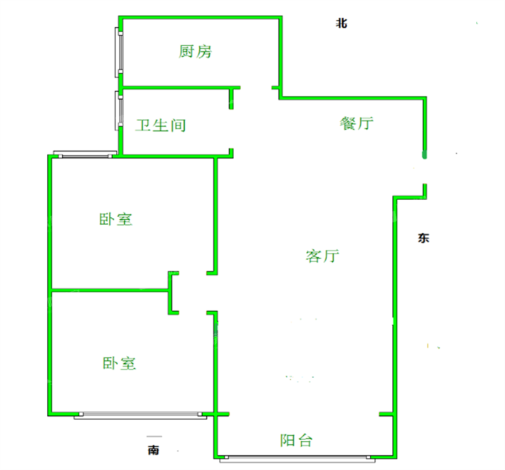 塞纳左岸2室2厅1卫95㎡