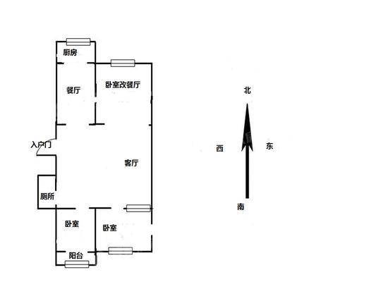 中心医院南（新华中路3室2厅1卫83㎡