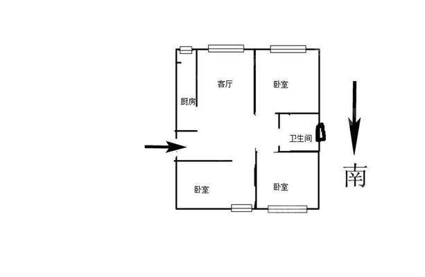 碧峰门棚户区二区3室1厅1卫84㎡