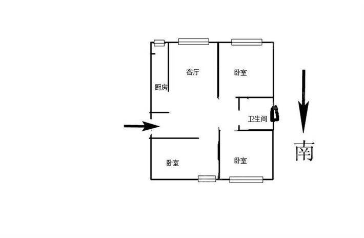 碧峰门棚户区二区3室1厅1卫84㎡