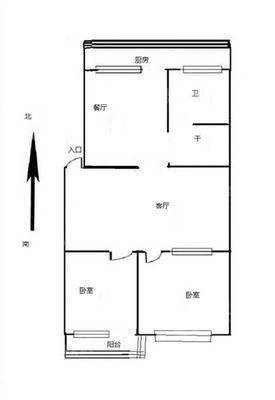 啤酒厂宿舍2室2厅1卫71㎡