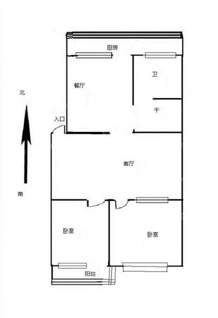 啤酒厂宿舍2室2厅1卫71㎡