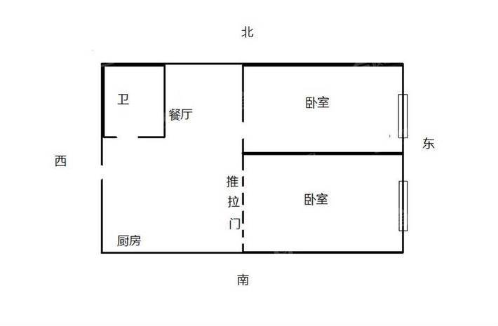 鼓楼上城西院2室2厅1卫64㎡