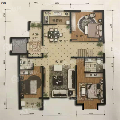 罗湖英郡5室3厅3卫256㎡