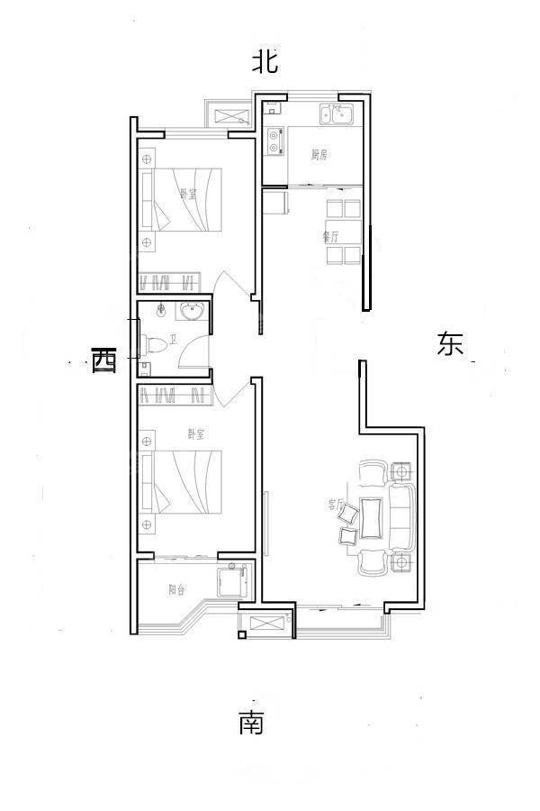 御宇国际三期轩瑞苑2室2厅1卫92㎡