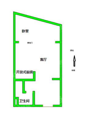 鼓楼上城1室1厅1卫70㎡