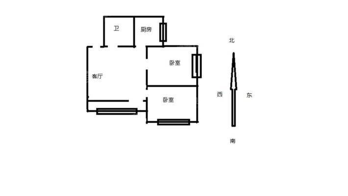 技校楼（南环南化工厂宿舍附近）2室2厅1卫65㎡
