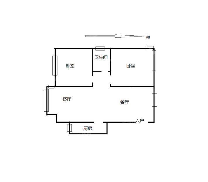 宝鼎花园二期2室2厅1卫83㎡