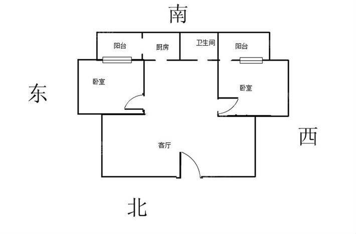 交通局宿舍楼2室2厅1卫85㎡