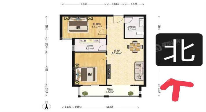 郝家营生活小区2室2厅1卫97㎡