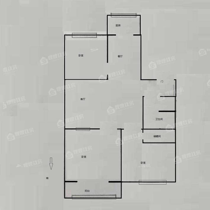 中心家园3室1厅1卫107㎡