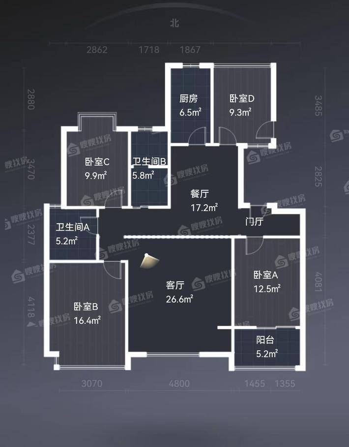 光华里4室2厅2卫84㎡