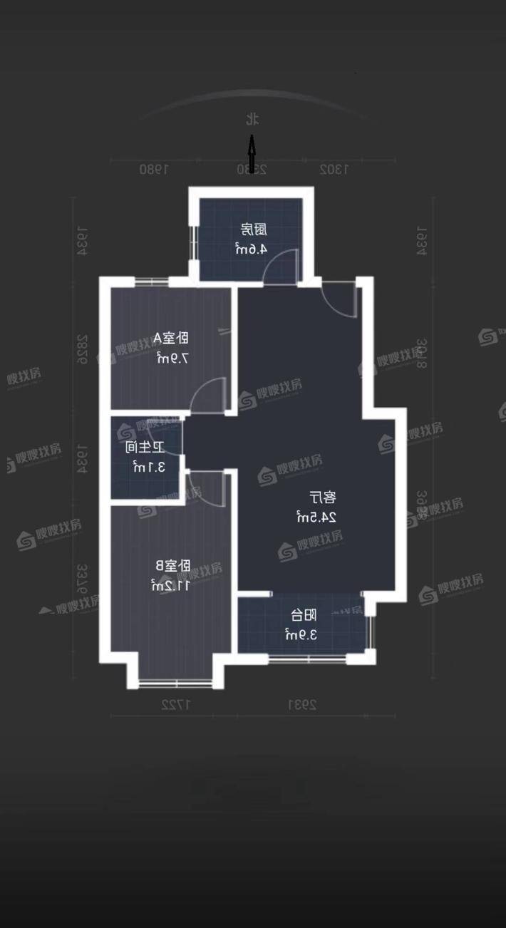 润都荣园2室2厅1卫85㎡