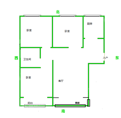 御宇花园四期2室2厅1卫104㎡