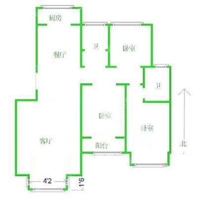 美景东方3室2厅1卫135㎡