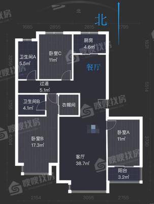 阿尔卡迪亚（荣景园）3室2厅2卫139㎡