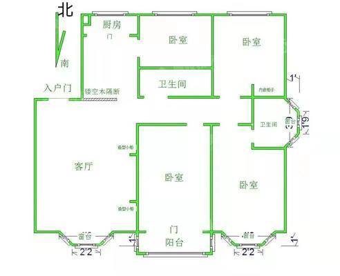 鑫达康居园4室2厅2卫144㎡