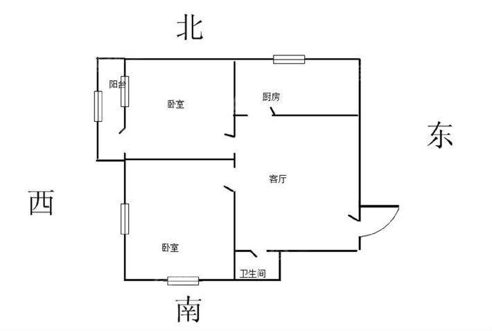 五环小区2室1厅1卫60㎡