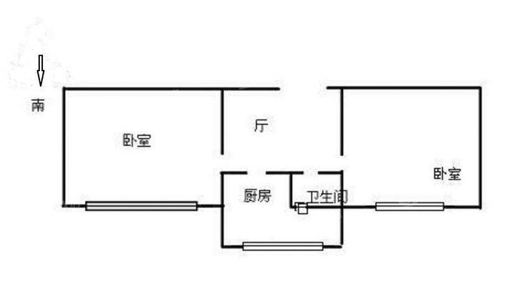 铁路新村2室1厅1卫58㎡