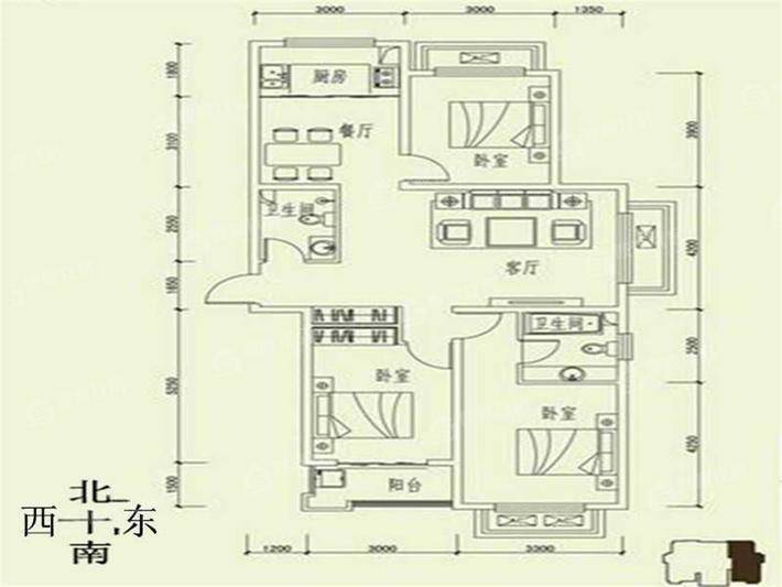 万泰丽景西区3室2厅2卫127㎡
