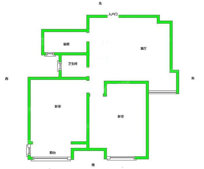 阿尔卡迪亚锦绣天地B区2室1厅1卫71㎡