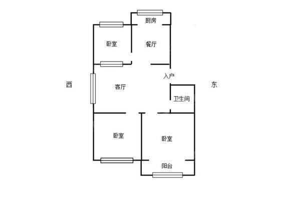 华凯铁东家园（A区）3室1厅1卫91㎡