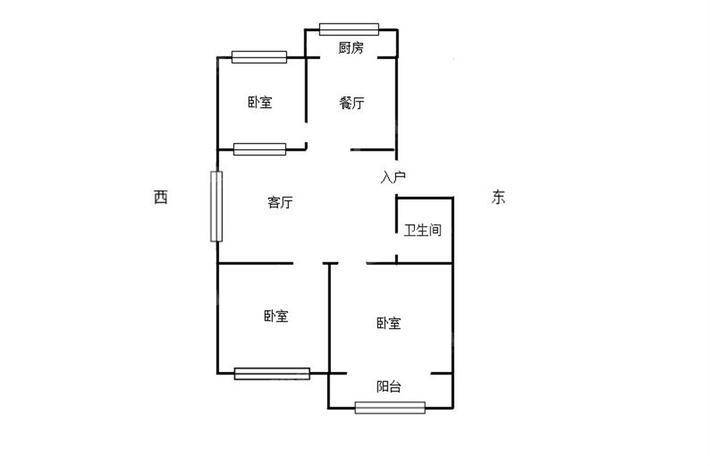 华凯铁东家园（A区）3室1厅1卫91㎡