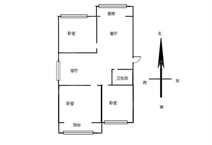 嘉福园小区3室2厅1卫103㎡