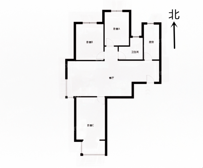 盛邦花园三区3室2厅1卫116㎡