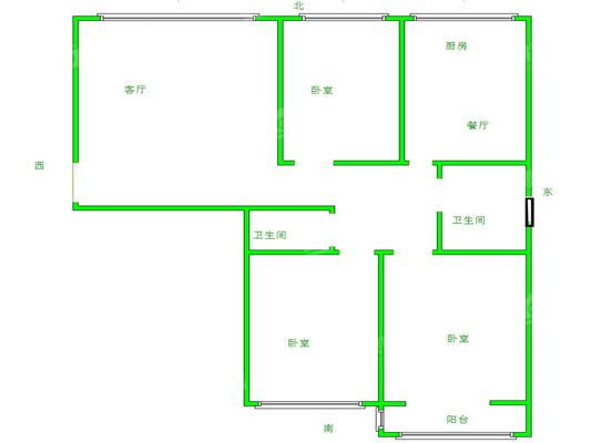 御宇花园一期3室2厅1卫132㎡