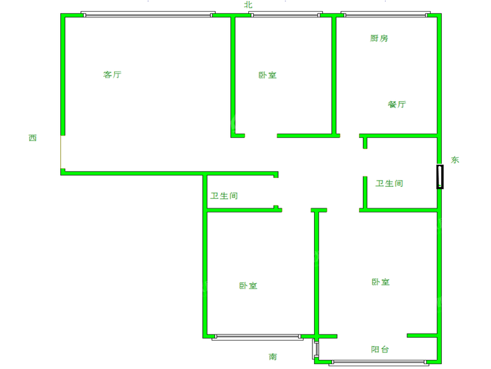 御宇花园一期3室2厅1卫132㎡