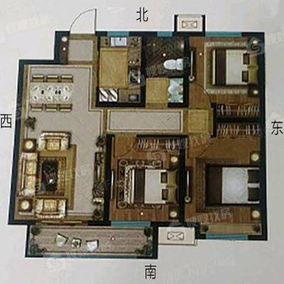 石榴玉兰湾3室2厅1卫106㎡