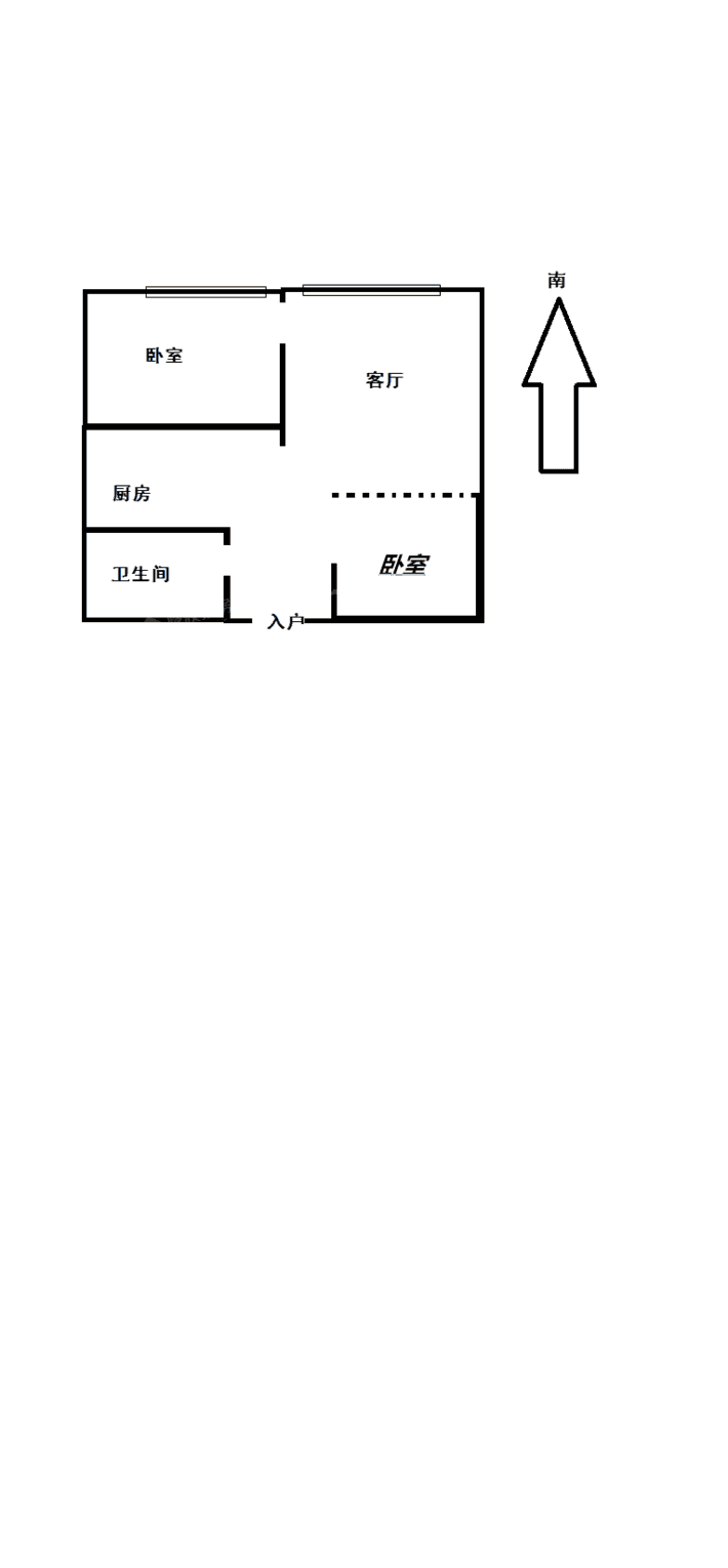 九和玫瑰湾小区1室1厅1卫54㎡