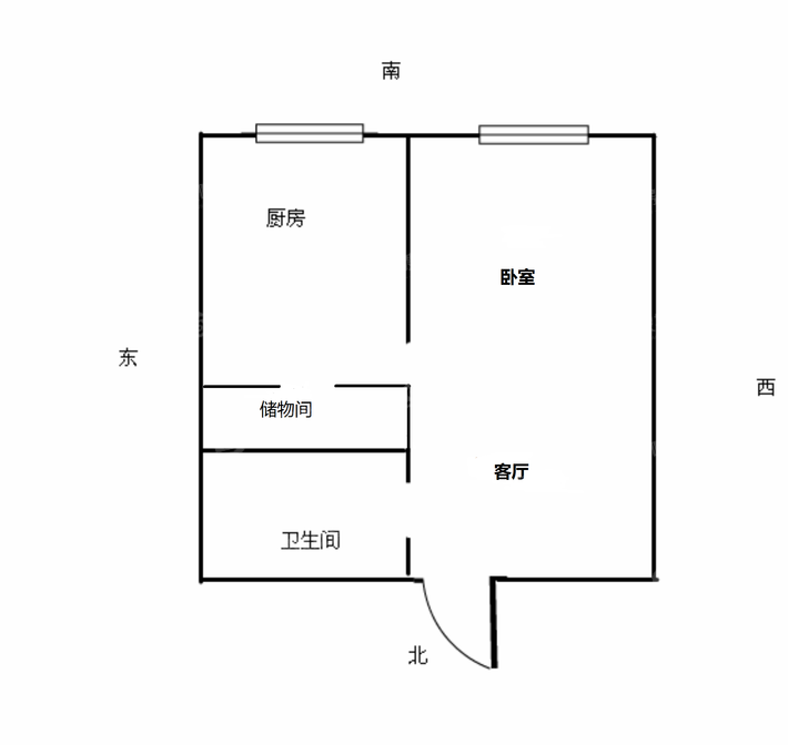 九和玫瑰湾小区1室1厅1卫54㎡