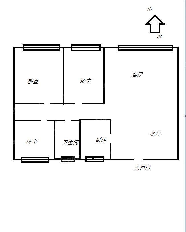 世纪城六期德泽府3室1厅1卫101㎡