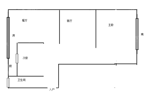 下营房法院家属楼2室1厅1卫74㎡