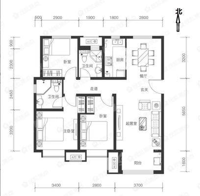 润江臻园（融创臻园壹号）3室2厅2卫125㎡