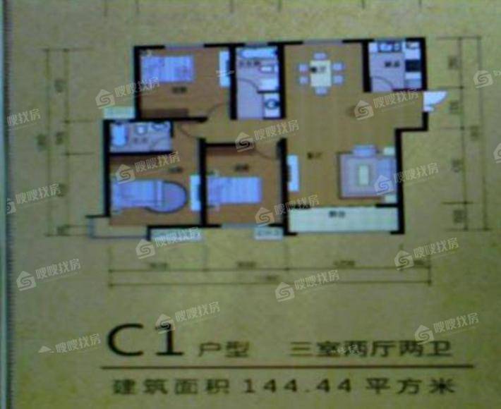 嘉禾一方一期3室2厅2卫145㎡