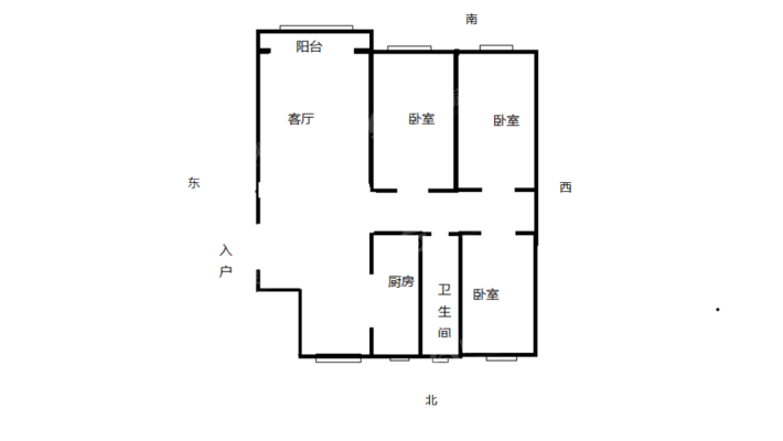 花语馨苑3室2厅1卫115㎡