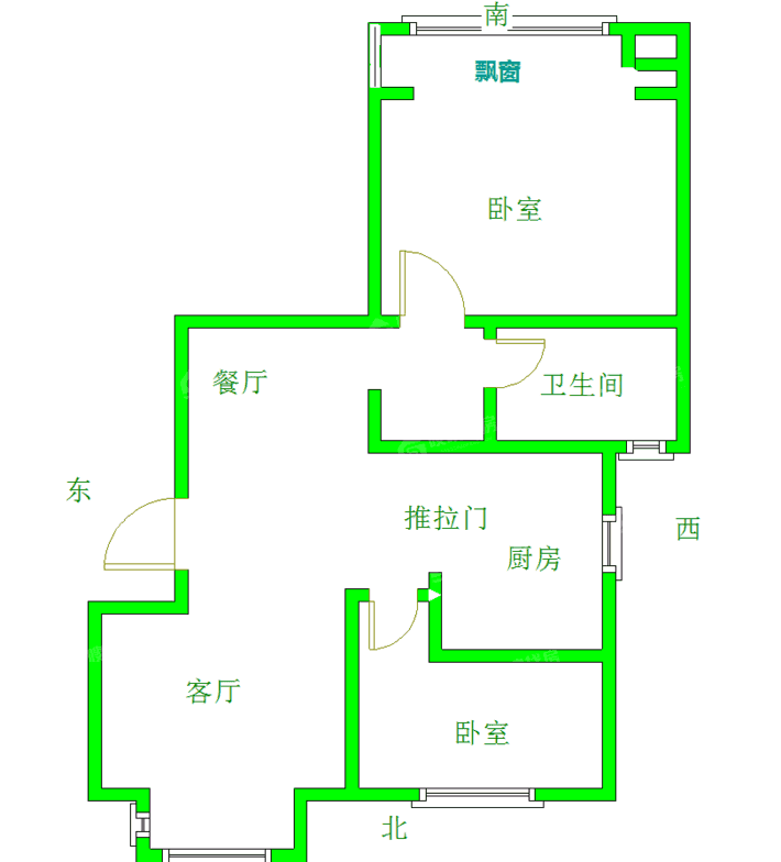 荣盛阿尔卡迪亚新儒苑2室2厅1卫90㎡