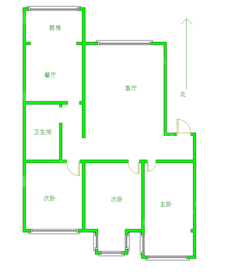 金地小区3室2厅1卫128㎡