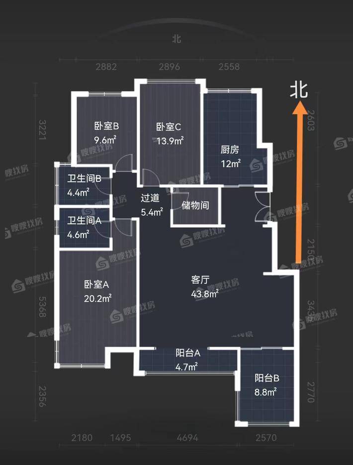 天山熙湖二期3室2厅2卫145㎡