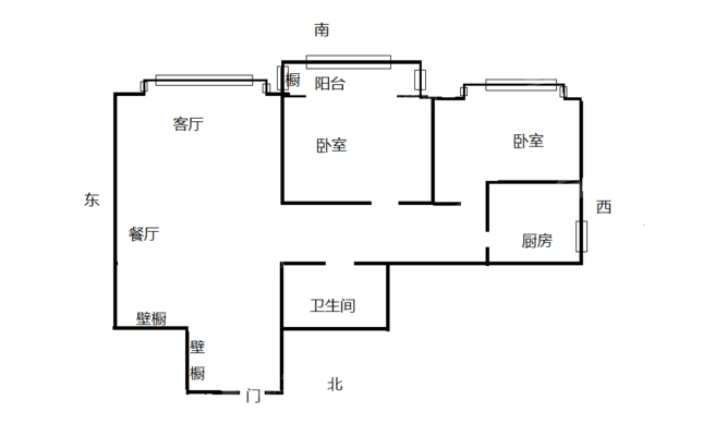 金域华庭2室2厅1卫90㎡