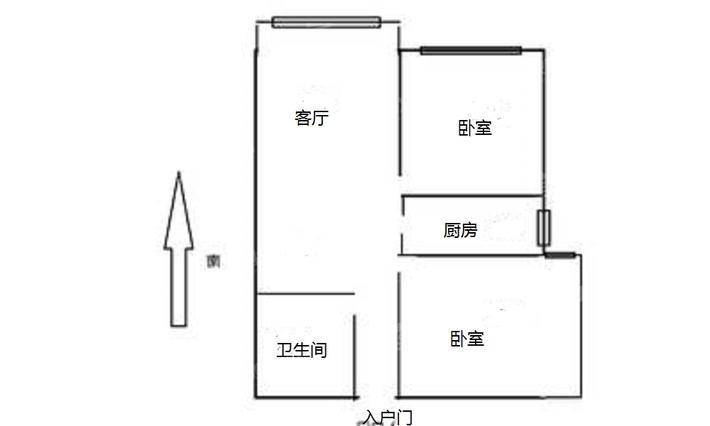 悦城华府2室2厅1卫96㎡