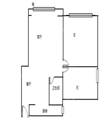 宝鼎花园二期2室2厅1卫92㎡