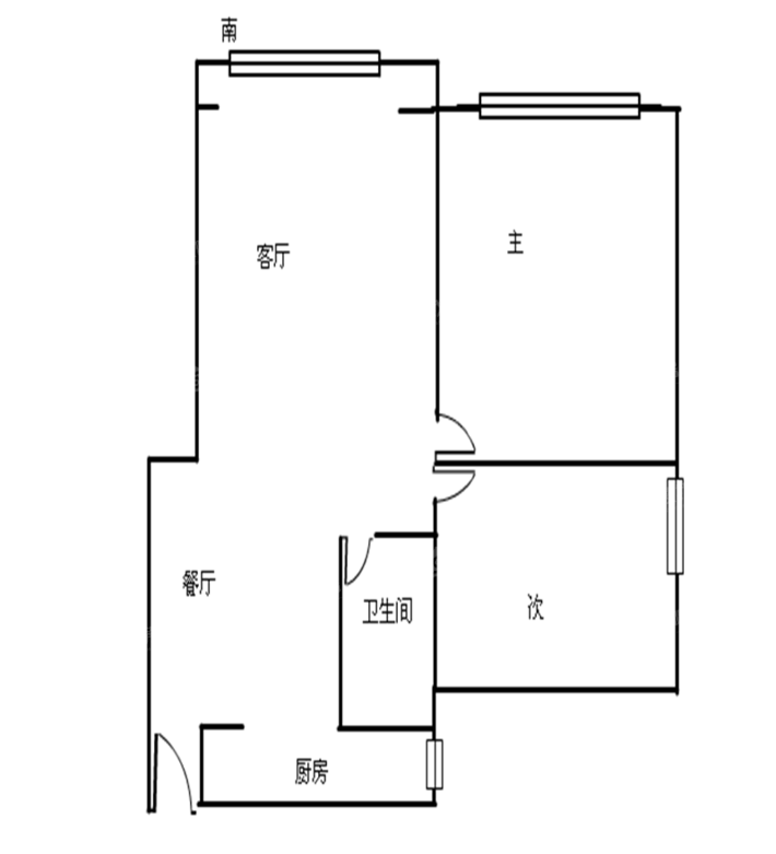 宝鼎花园二期2室2厅1卫92㎡