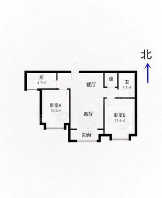 保利拉菲公馆（东区）2室2厅1卫88㎡