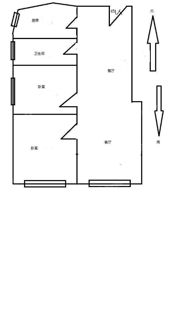 宝鼎花园二期2室2厅1卫91㎡