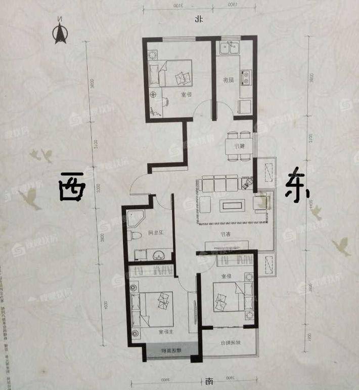 荣盛阿尔卡迪亚新儒苑3室2厅1卫108㎡